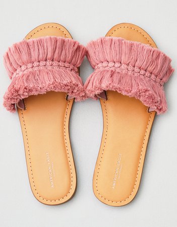 AEO Fringe Sandal, Mustard | American Eagle Outfitters