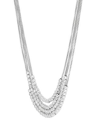 Belk & Co. 4 Row Beaded Layered Necklace in Sterling Silver