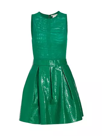 Shop Alice + Olivia Chara Croc-Embossed Minidress | Saks Fifth Avenue