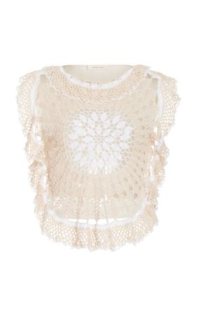 Doilie Crocheted Cotton Crop Top By Diotima | Moda Operandi
