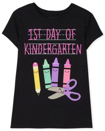 Girls Short Sleeve '1st Day Of Kindergarten' Graphic Tee | The Children's Place