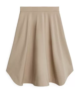 Heavy Cotton A-line Skirt - Beige - Skirts - ARKET NL