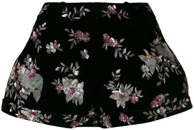 floral sequin embellished shorts