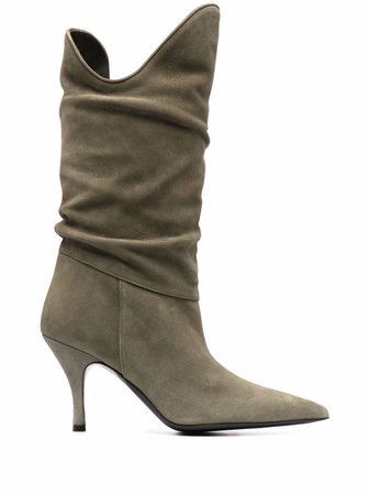 Shop The Attico Tate 85mm suede boots with Express Delivery - FARFETCH