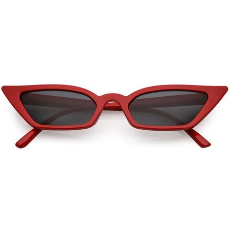 *clipped by @luci-her* Women's Thin Extreme Cat Eye Sunglasses Rectangle Lens 47mm