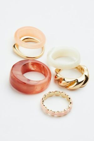 9-pack Rings - Orange/gold-colored - Ladies | H&M US