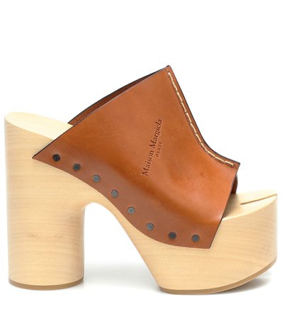 Maison Margiela - Tabi leather platform sandals | Mytheresa