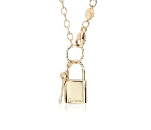 Lock and Key Necklace in 14k Italian Yellow Gold | Blue Nile