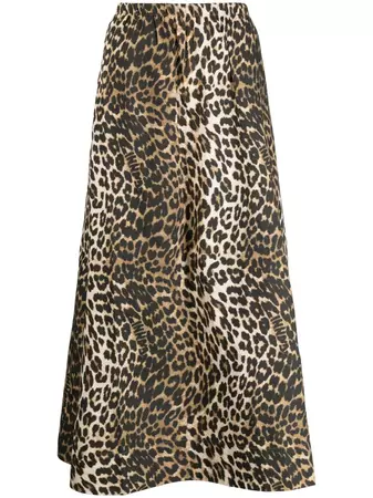 GANNI leopard-print Midi Skirt - Farfetch