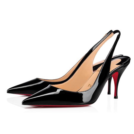 Clare Sling 80 Black Patent Leather - Women Shoes - Christian Louboutin
