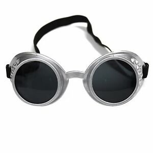 Steampunk Cybergoth Vintage Rave Cyber Goth Goggle Glasses - Silver / Black | eBay
