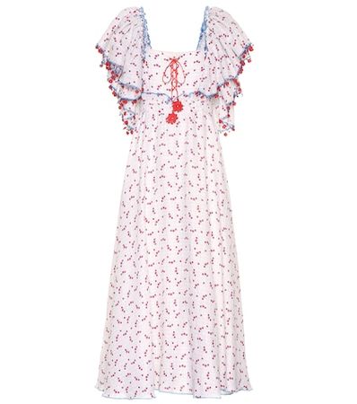 Printed linen maxi dress