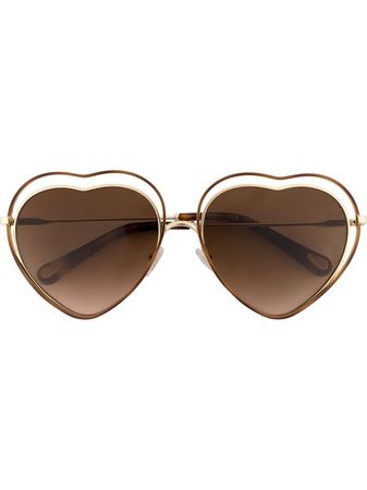 Brown Heart Glasses