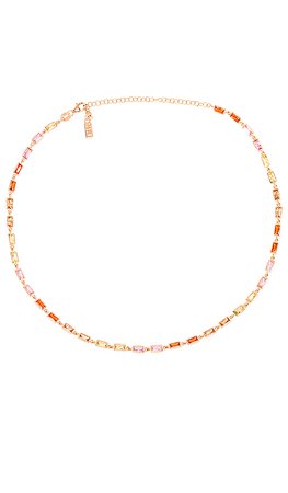 Natalie B Jewelry CZ Baguette Tennis Necklace in Gold | REVOLVE