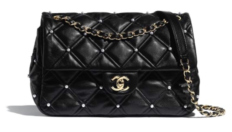 Chanel Leather And Pearl Bag