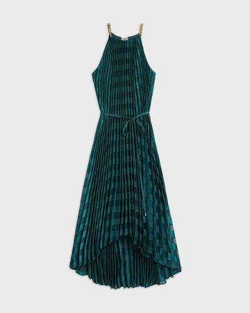 Pleated maxi dress - Dark Green | Dresses | Ted Baker