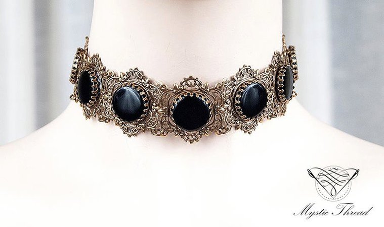 Black agate gems gothic victorian medieval renaissance wedding | Etsy