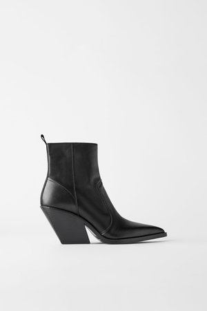 SOFT LEATHER COWBOY ANKLE BOOTS - Booties-SHOES-WOMAN | ZARA United States