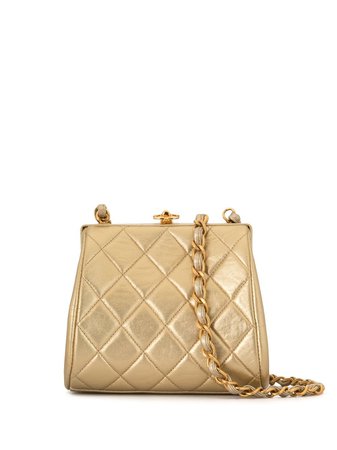 Chanel Pre-Owned 1997 Diamond Quilted Metallic Shoulder Bag Vintage | Farfetch.Com