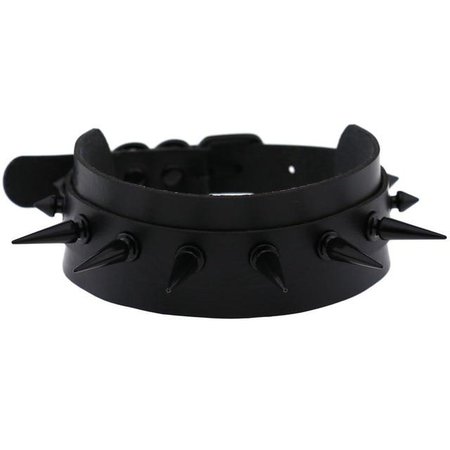 Gothic Punk All Black Large Spikes Choker Necklace (Available in 16 co – ROCK 'N DOLL