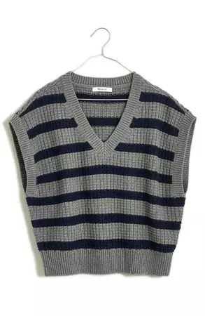 Madewell Stripe Waffle Knit Sweater Vest | Nordstrom
