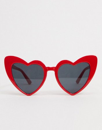 SVNX heart sunglasses in red | ASOS