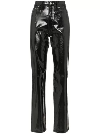 Helmut LangStraight leg patent leather trousers Straight leg patent leather trousers £620 - Buy Online - Mobile Friendly, Fast Delivery