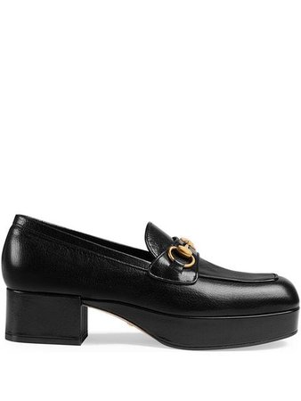 Gucci Leather platform loafer with Horsebit