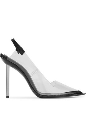 Alexander Wang Marlow Crystal-Embellished Pvc And Leather Slingback Pumps In 001 Black | ModeSens