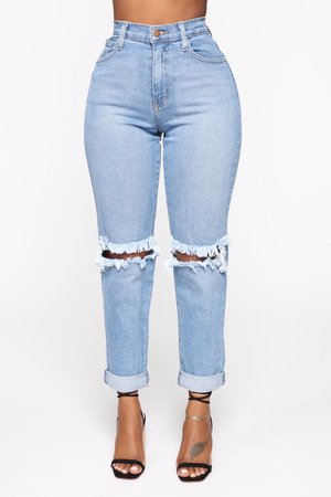 distressed mom jeans