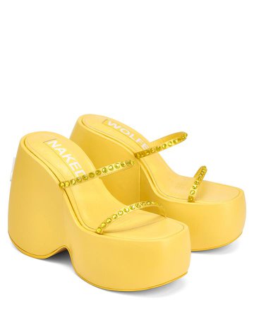 *clipped by @luci-her* Naked Wolfe Platform Yellow Sandals