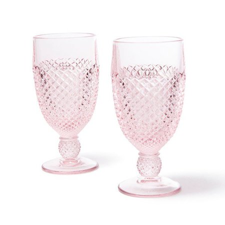 Mosser Glass Pink Glass Goblet Set of 2 | goop