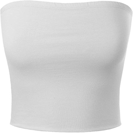 MixMatchy Women's Causal Strapless Basic Sexy Tube Top at Amazon Women’s Clothing store