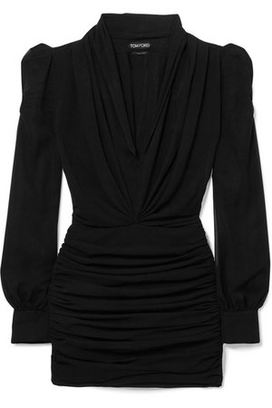 TOM FORD | Ruched silk-blend georgette mini dress | NET-A-PORTER.COM