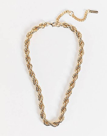 Topshop chunky twist chain necklace in gold | ASOS