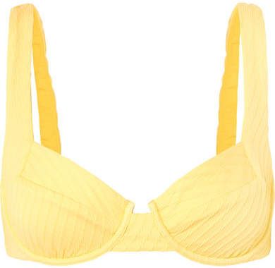 Casanova Textured Underwired Bikini Top - Yellow