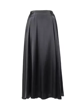 Elegant High-Waisted Satin Long Skirt