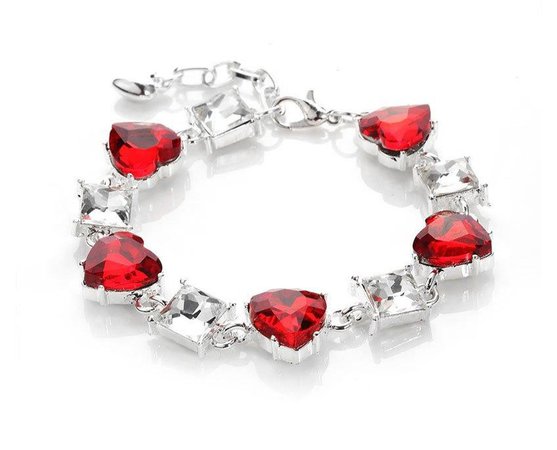Red Heart Tennis Bracelet