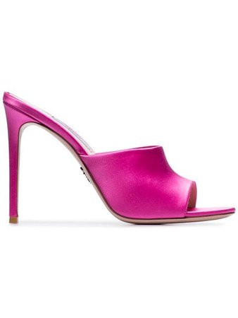 Prada pink 105 satin open toe mules $640 - Buy Online SS19 - Quick Shipping, Price