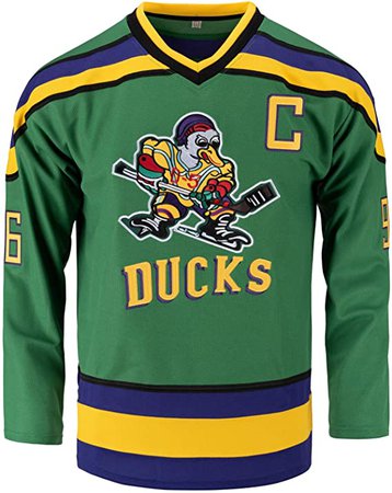 Amazon.com: Charlie Conway Shirt #96 Mighty Ducks Ice Hockey Jersey Green/White (Green, Small): Clothing