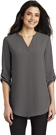 Port Authority Women's 3/4-Sleeve Tunic Blouse at Amazon Women’s Clothing store