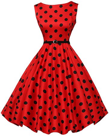 GRACE KARIN Audrey Hepburn Dress for Women 50s Style Sleeveless Size L F-7 at Amazon Women’s Clothing store