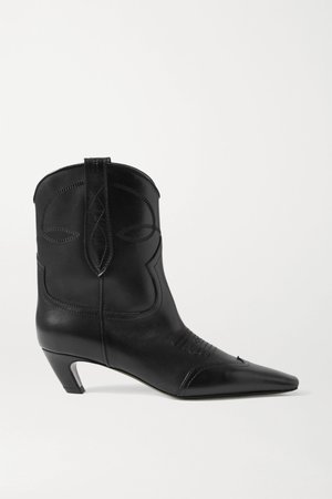 Black Dallas leather ankle boots | Khaite | NET-A-PORTER