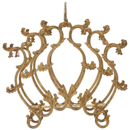 Gilded Copper Rococo Magazine Rack For Sale at 1stdibs