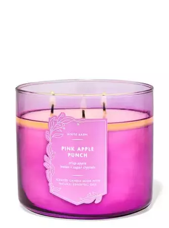 Pink Apple Punch 3-Wick Candle - White Barn | Bath & Body Works