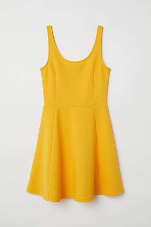 Sleeveless Jersey Dress - Yellow