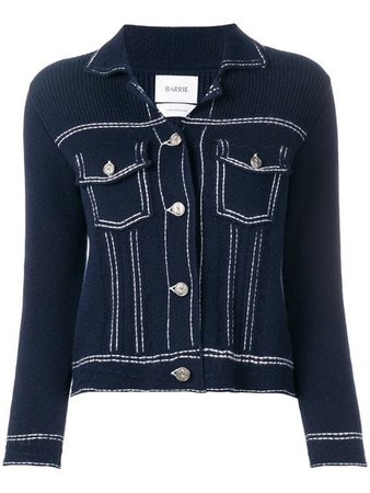 Barrie denim style knitted cardigan