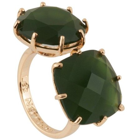 Dark Emerald Double Stone Ring
