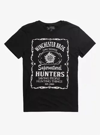 Supernatural Winchester Bros. Bottle Label T-Shirt Hot Topic Exclusive
