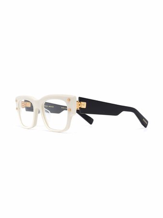 Balmain Eyewear square-frame two-tone Glasses - Farfetch